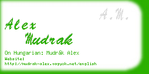 alex mudrak business card